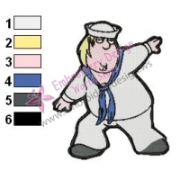 The Sailor Chris Family Guy Embroidery Design